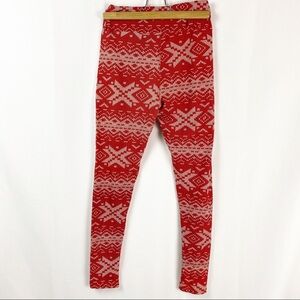 LuLaRoe 
Holiday Christmas Red Cream OS Leggings